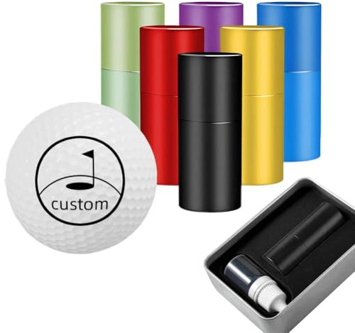 pulunto Personalisierter Golfball-Stempel mit Metallgehäuse, benutzerdefinierte Monogramm-Golfball-Marker mit Namen und Design, wiederverwendbarer selbstfärbender Golfball-Stempel, Vatertagsgeschenk