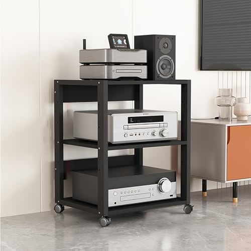 Genérico Estantería Multimedia Moderna de Mediados de Siglo: estantería para videoconsolas, DVD y estéreo; Elegante Estante de Esquina y Torre para Sala de Estar y configuración de Juegos.