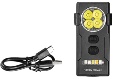 WATERBELINE Ricaricabile Doppia Sorgente Luminosa Torcia 1000Lm Luce di Lavoro Base Magnetica Per Campeggio Riparazione Emergenze