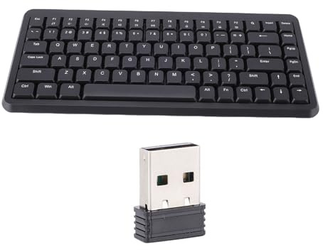 Plyisty Trådlöst Tangentbord, 2.4G och Bluetooth 5.1, 84 Keys 75% Compact Office -Tangentbord, Tyst, Automatisk Sömn, för Dator/skrivbord/PC/Laptop//Smart TV (Svart)