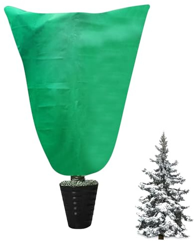 Cubreplantas de invierno | Manta transpirable con cordón para arbustos, cubierta protectora de congelación de plantas | para vegetales, árboles pequeños, bonsái, cítricos, arándanos