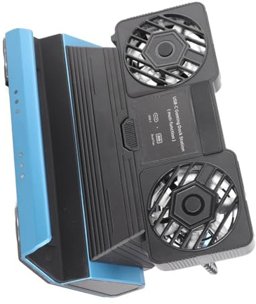 Alomejor Dock Avanzato Steam Deck 9 in 1 con Doppia Ventola di Raffreddamento, 4K 60 Hz, USB C PD, Gigabit Ethernet, Trasferimento Dati Ad Alta velocità, Dock per Console di Gioco Portatile per