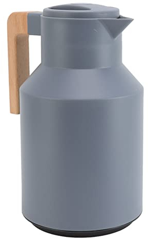 QANYEGN Coffee Carafe Stainless Steel, Double Wall Vacuum Heat Retention Thermal Coffee Carafe, 1000ml Insulated Water Cups for Cold or Hot Drinks Milk Tea Chocolates (Grey)
