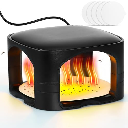 Flohfalle Für Wohnung, LED Flohlichtfalle mit 5 Sticker, Floh und Bettwanzenfalle, Flohfalle für Wohnung Testsieger, Ungiftige Flohfanglampe,Natürliche Insektenfallen für Wohnzimmer,Küche,Schlafzimmer