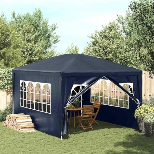 Massbinet Premium Pavillon Wasserdicht Stabil Pavillon mit Seitenwänden Partyzelt für Camping Party 3x4 m Blau
