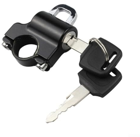 Verrou de casque pour vélo, moto et scooter électrique, support de guidon de 2,2 cm, serrure à clé antivol en alliage d'aluminium, léger 90 g