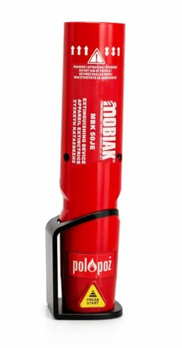 notlok Safety Work – Mini Aerosol Brandsläckare + Väggfäste | Brandsläckarspray 8B C E 5F för Hem & Bil, Liten Brandsläckare för Elektronik & Kök | Miljövänlig Fettbrandsläckare