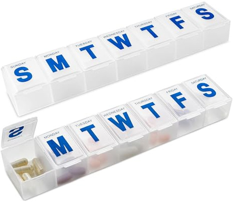 MEDca Wöchentliche Pillendose, 7-Tage Pillenbox, Extra Groß, 2er Packung