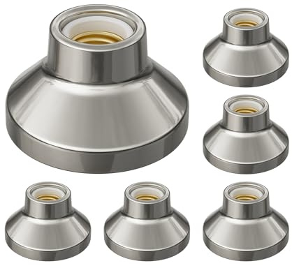 ledscom.de 6 pezzi plafoniera/porta lampada ELEKTRA, porcellana, argento lucido, 1x E27 max. 300W