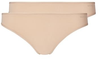 Skiny Damen String 2er Pack Advantage Micro, Beige, 42 (Lot de 2) Femme