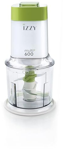 Benrubi IZZY Multi+ 600, der 6 Klingen Zerkleinerer, elektrischer Multizerkleinerer, Zwiebelschneider, Gemüseschneider, 600W, 600 ml Fassungsvermögen