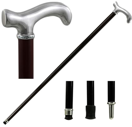 Gehstock 97 Holz für Männer und Frauen, elegant, für Zeremonie, handgefertigt in Italien, Original Cavagnini Farbe Schwarz