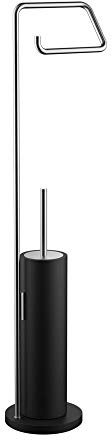 Decor Walther Stone SBK WC-Garnitur/Toilettenbutler, schwarz, Chrom BxH 15x75,5cm