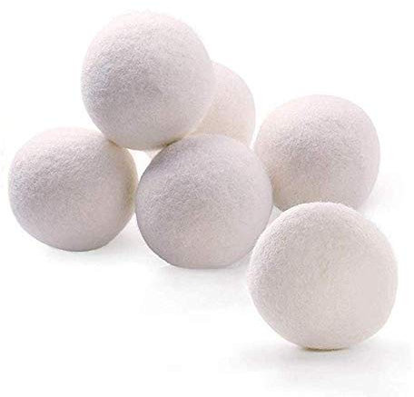 Uteruik - Pelotas de Lana Reutilizables para Secadora de Ropa, 100% orgánicas, para Secadora de Ropa, Ahorra Tiempo de Secado y no tóxicas para bebés de 7,5 cm, 6 Unidades