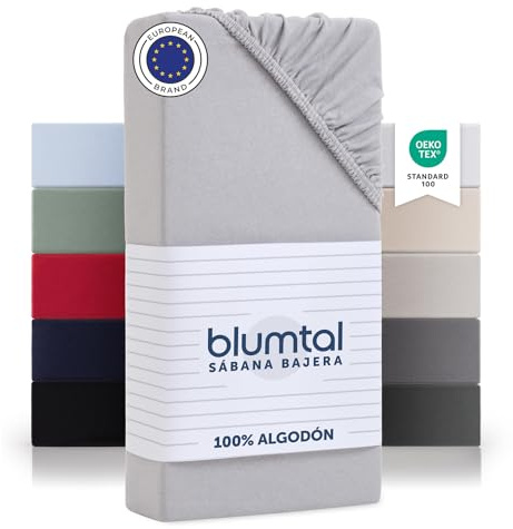 Blumtal® Basics Spannbettlaken 140x200x30cm Jersey - Spannbettlaken aus Baumwolle - Oeko-TEX zertifiziertes Spannbetttuch 140x200cm - Moonlight Grey