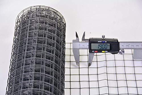 Zaun-Nagel Volierendraht Maschendraht Hasendraht Hühnerzaun Kleintierzaun Hasengitter anthrazit grau Maschenweite, Länge und Höhe wählbar DD (19x19 x 500 mm Länge 5 m)