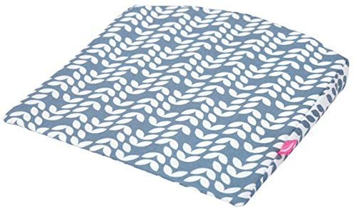MOTHERHOOD Baby Keilkissen 30x30cm ideal für Kinderwagen, Stubenwagen, Öko-Tex Standard 100. Inkl. abnehmbarem Bezug aus 100% Baumwolle, Blatt blau classiscs