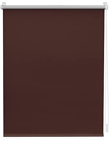 Lichtblick Thermorollo ohne Bohren, Klemmfix, Verdunklungsrollo, Hitzeschutz, Sichtschutz, Wandmontage, Deckenmontage, Rollo für Fenster und Türen B120 x H150 cm, Braun