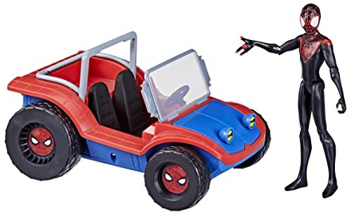 Spider-Man Hasbro Marvel, Macchina di Miles Morales e Spider-Ham, Veicolo da 15 cm con Action Figure, per Bambini e Bambine dai 4 Anni in su