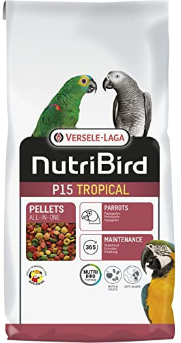 VERSELE-LAGA - NutriBird P15 Tropical - Granulado extrusionado - Alimento de Mantenimiento para Loros - Multicolor - 10kg