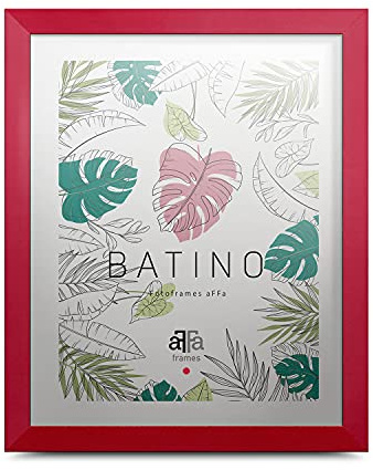 aFFa frames Bilderrahmen 40x50 cm - Holz Fotorahmen Batino mit Acrylglas und HDF Rückwand - Posterrahmen für Fotos Urkunden Kunst Bilder Rot