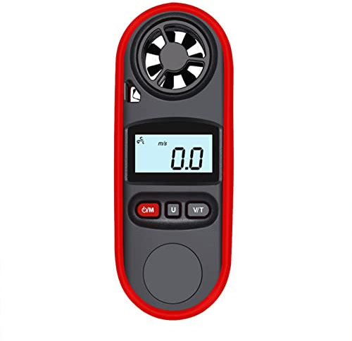 Shovel Misuratore di velocità del Vento Digitale Portatile Anemometro con termometro retroilluminato di Temperatura per la Barca di tiro, precisione di Alta precisione