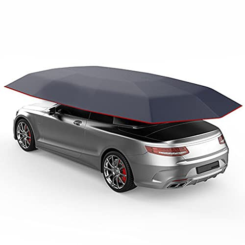 Tienda de campaña de Coche Totalmente automática, portátil, Cubierta de Paraguas de Coche móvil, toldo de protección antirayos UV, Resistente al Viento, sombrilla para Exteriores (4,8 m, Azul Marino)