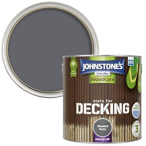 Johnstone's Woodcare, Stain for Decking, Shaded Grey, 2.5L