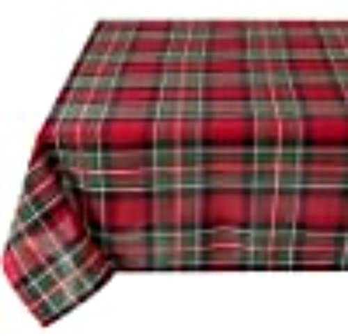 Anoudon Tischdecke rot kariert Tischdecke Polyester Rechteck kariert Tischdecken schottischen Tartan Plaid Tischdecke für Dinner, Silvester, Esszimmer(140 x 220 cm)