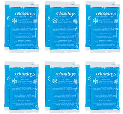 Relaxdays Kühlpads, 12er Set, Kalt-Warm-Kompressen, 9 x 15 cm, Kühlpacks Gel, wiederverwendbare Gelkühlkompressen, blau