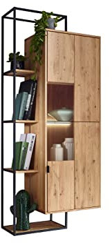 Woodroom Hängevitrine Eiche massiv geölt (BxHxT 70x173x40 cm) Wandvitrine