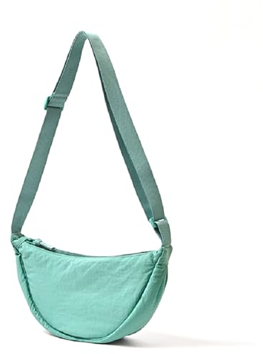 ANYWN Borsa a tracolla da donna a mezza luna, borsa a spalla, dallo stile casual, in tinta unita, con tracolla regolabile