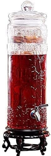 Dispensador De Cerveza, Dispensador De Bebidas De Vidrio De Barril De Cerveza con Grifo Sin Fugas Y Tapa De Vidrio, Gabinetes De Vino De 5L/7.5L/10L (Size : 5L)