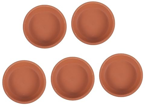 Didiseaon Lot de 5 Soucoupes Rondes en Poterie pour Plantes D'intérieur, Soucoupe 70cm, Plateau de Drainage, Réutilisable, pour Jardinage et Décoration | Lot de 5, Usage Maison et Décoration, Fabrication Manuelle, Dimensions et Teintes Variables