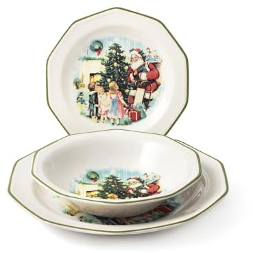 H&h Servizio Tavola Natalizio 18 Pezzi Christmas Cheer