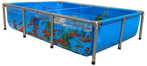 Piscine Fuori Terra, Trasparente Piscina Per Laghetto Con Pesci In Tela Con Staffa In Acciaio Inossidabile Piega L'Acquario Piscina Per Bambini Acquario Per L'allevamento Koi Agricola, Facile Da Insta
