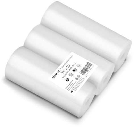 Wevac Lite 3 Rollen 28x1500cm Sous Vide Beutel, Vakuumbeutel Lebensmittel geeignet für Food Saver. BPA-frei, großartig für Vakuum-Aufbewahrung, für Einschweissgerät Vakuum, Sous Vide Geeignet