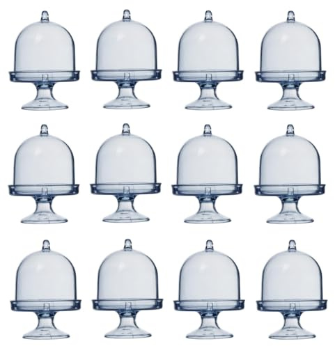 12 Pezzi Mini supporto per torta，Mini Alzata per Torta，per Matrimoni, Baby Shower, Bomboniere, Feste di Compleanno.（blu）