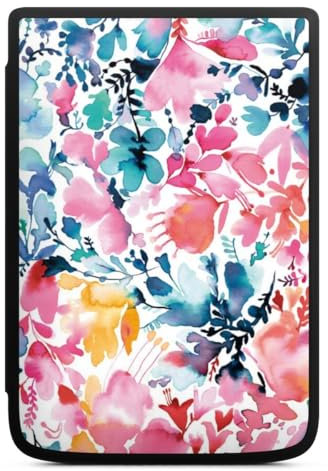 DeinDesign Coque pour liseuse Compatible avec Vivlio Touch HD Plus Etui pour liseuse Protection pour liseuse Multicolore Fleurs Aquarelle
