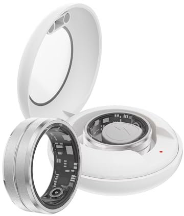Smart Ring Herzfrequenz Fitness Tracker Ring Android IOS Smartringe Herren Damen Schlaftracker Schlaf Tracker Smartring Fitnessring Schrittzähler Fitnesstracker Gesundheitsring Silber Größe 10