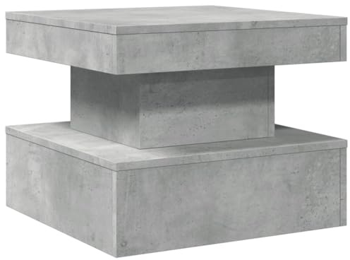 vidaXL Mesa de Centro con Luces LED Gris hormigón 50x50x40 cm