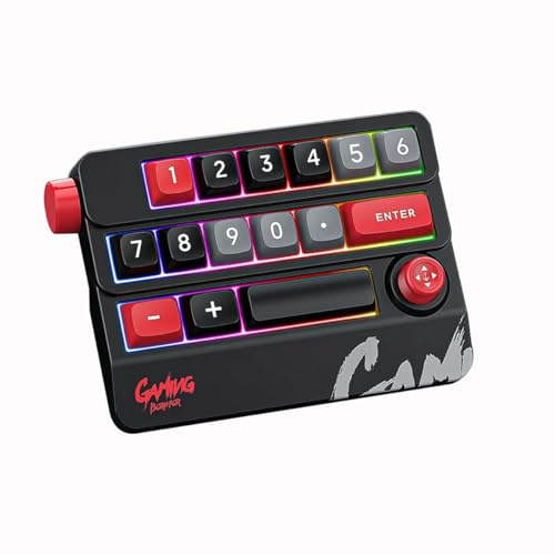 Spaseeba Wippknopf, programmierbar, Makro-Tastatur, RGB, 19 Tasten, Mini-Taste, numerische Gaming-Tastatur, mechanischer Makropad-Numpad für Zeichnungen, Tablet, PC, Laptops
