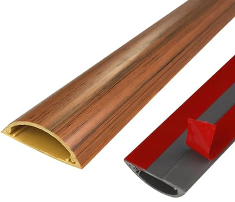 Serenitison Canaleta Pasacables de Suelo,Rotector de Cables para Suelo 1 m de Largo y 2 Raíces,PVC Cubre Cables Suelo,Fácil de Cortar,Anti Pisoteo,para Oficina,Lugar Trabajo,Almacén,Conciertos