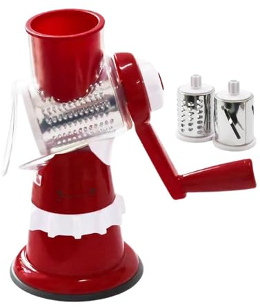 Rallador rotativo, robot de cocina con manivela | Picadora de verduras de cocina con manivela | Cortador de cocina, utensilio de cocina para peras, tomates, patatas, zanahorias, pepinos