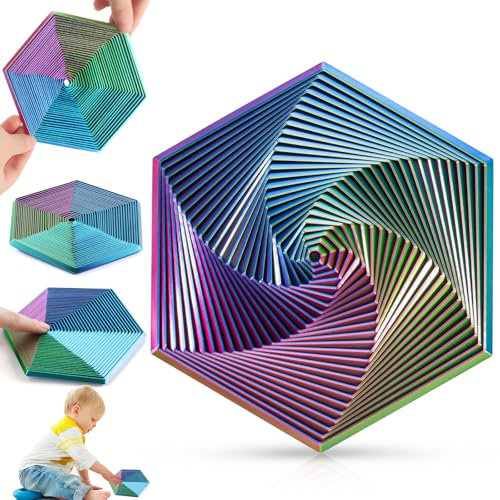 Super Hexagon Fidget Toy, Fractal Fidget Hexagon Toy, 3D Fidget Hexagon Spiral Spielzeug, Hexagon Cube Fidget Gear Spielzeug für Kinder und Erwachsene