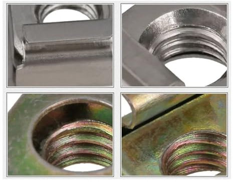 1–10 Stück Edelstahl-Einrastmuttern, Vierkantmuttern, quadratische schwimmende Kassettenmutter, Schrankmuttern, Schrankmuttern, Käfigmutter, Käfigmutter M4-M10(304 stainless steel,M8 (2Pcs))