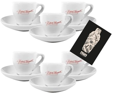 Individuelles Set mit Ramazzotti Espresso Tasse 6er Set Barista Espressotasse mit Untersetzer