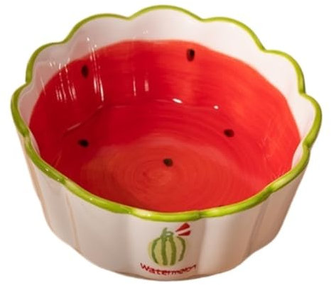 YGDYFDC Ensaladera Madera Fruta Original, Bonito Cuenco De Cerámica For Ensalada De Frutas, Cuenco Pequeño For El Hogar, Cuenco Individual For Postre, Huevo Al, Personal Ensaladera Portatil(Red)