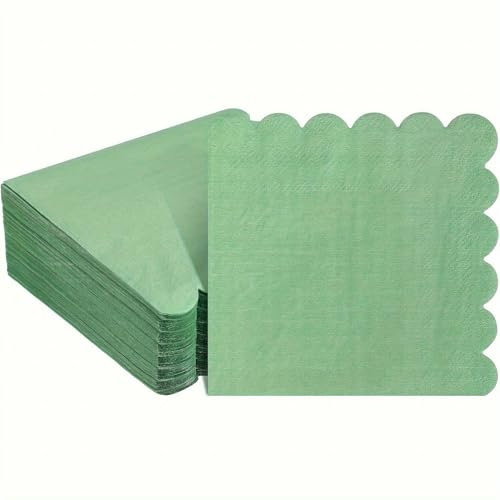 40 Stück Servietten Grün 25x25cm Servietten Salbeigrün Salbeigrüne Papierservietten Servietten Hochzeit, Papierservietten Cocktailservietten für Hochzeit Abendessen Geburtstag