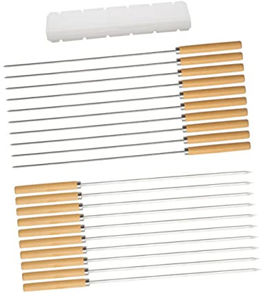 TOYANDONA 1 Ensemble Brochettes De Barbecue Acier Et Brochettes Plates Rondes Et Outil De Perçage Pour Légumes Et Fruits De Mer Lors De Vos Barbecues Ou Plein Air